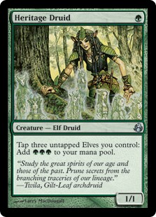 Heritage Druid
 Tap three untapped Elves you control: Add {G}{G}{G}.